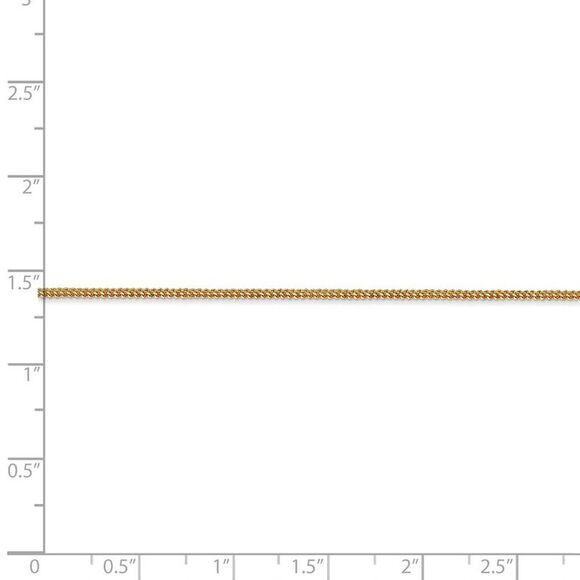 0.9mm, 14k Yellow Gold, Solid Franco Chain Necklace, 30 Inch - Picture 5 of 8